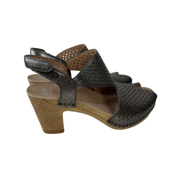 Dansko Teagan Womens Metallic Leather Perforated Open-Toe Sandals Size 37 US 7 - Picture 10 of 14
